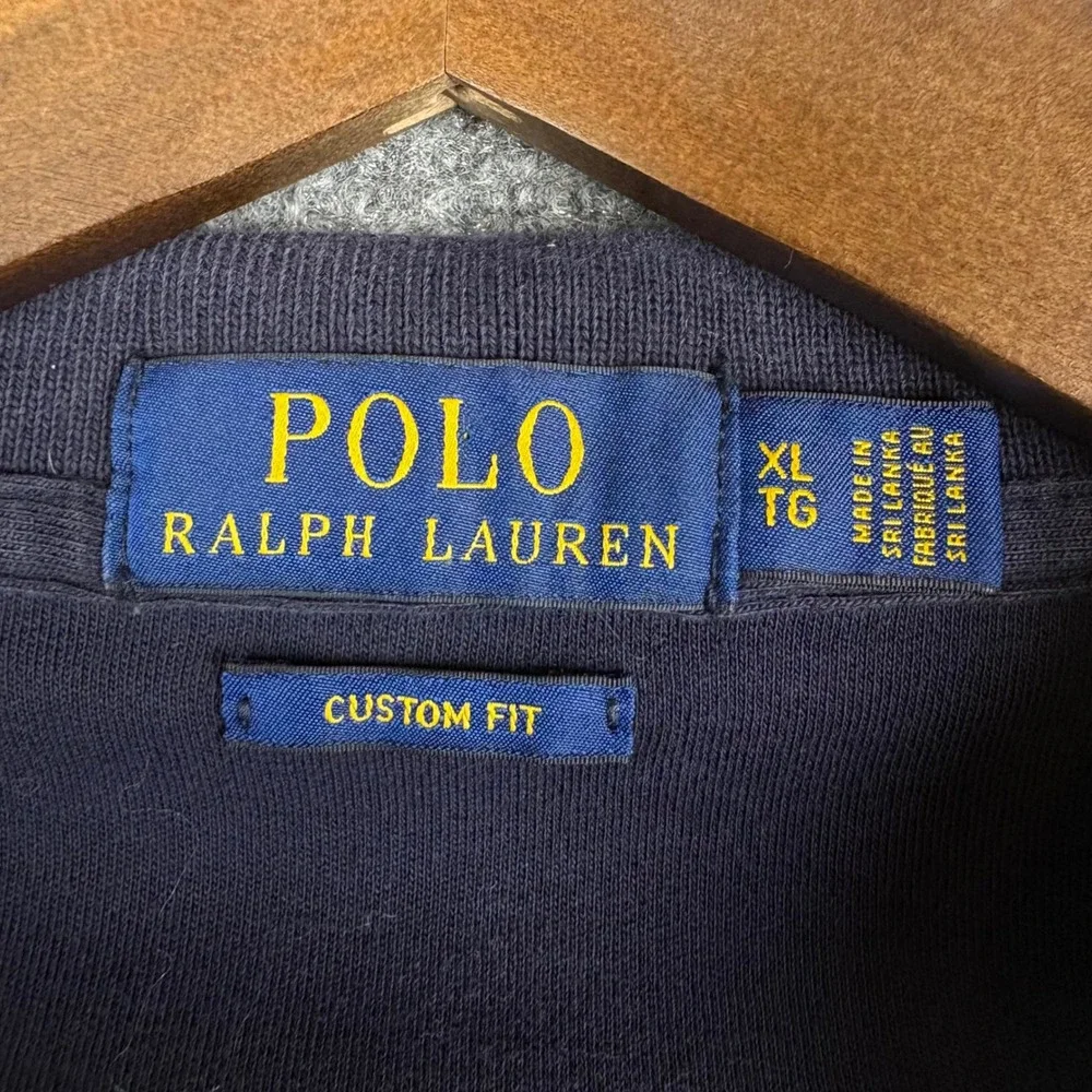 Polo Ralph Lauren Mens XL Custom Fit Short Sleeve Polo Shirt Navy Blue Red Pony